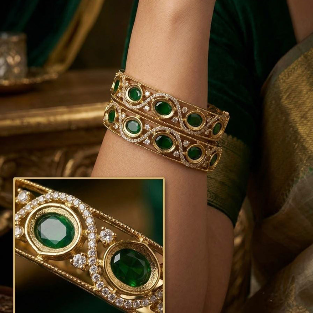 Tanish Art Jewellery Graceful American Daimond Bangles Set