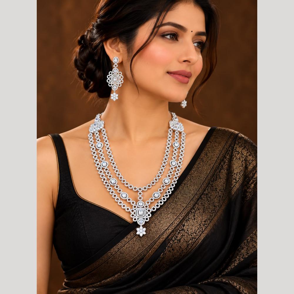 Tanish Art Jewellery Bridal Look American Daimond Necklace Set