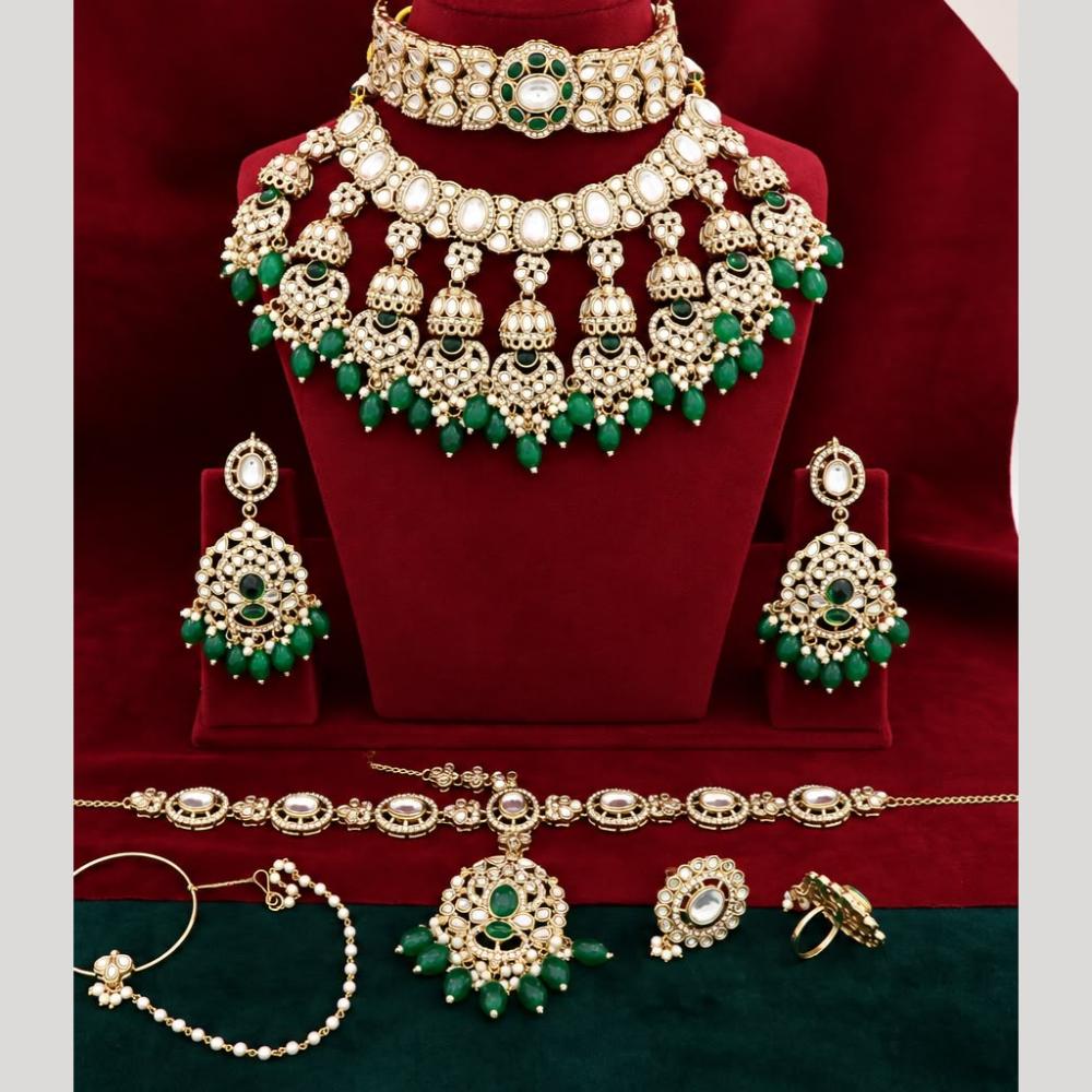 Tanish Art Jewellery Graceful Kundan Stone Semi-Bridal Choker Necklace Set