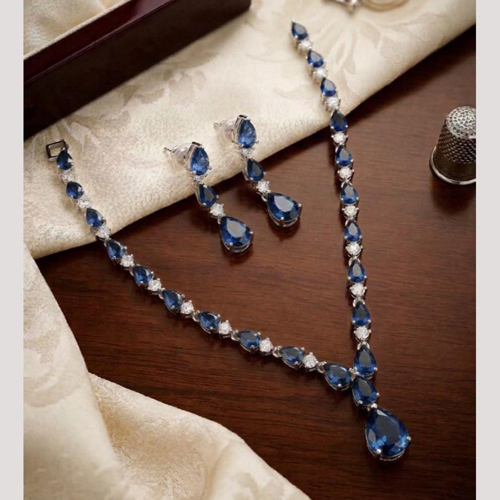 Tanish Art Jewellery Graceful American Diamond Necklace Choker Set