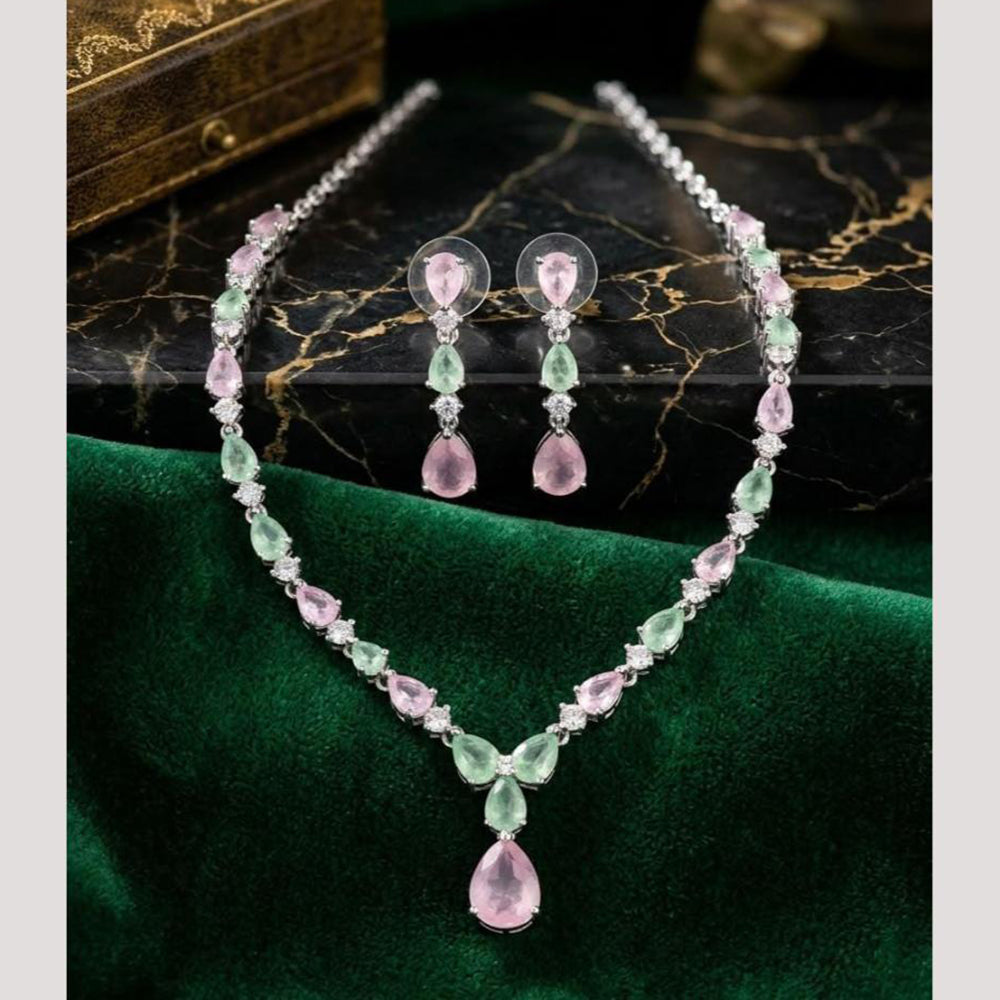Tanish Art Jewellery Graceful American Diamond Necklace Choker Set