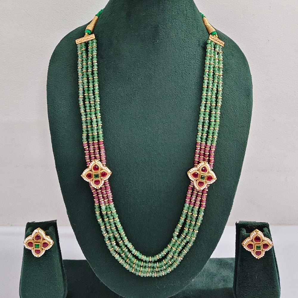 ZF Collection Traditional Pota Stone And Beads Long Necklace Set