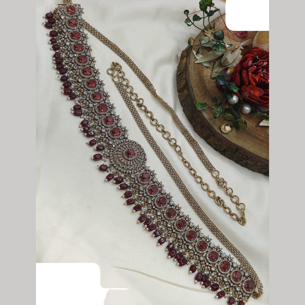 Ridhi Art Jewellery American Daimond And Beads Designer Kamarband for Women