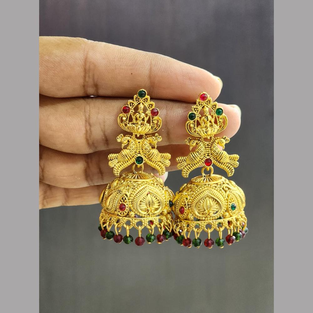 Rekha Gold Pota Stone And Pearl Temple Meenakari Designer Dangler Earrings (Pack of 20)