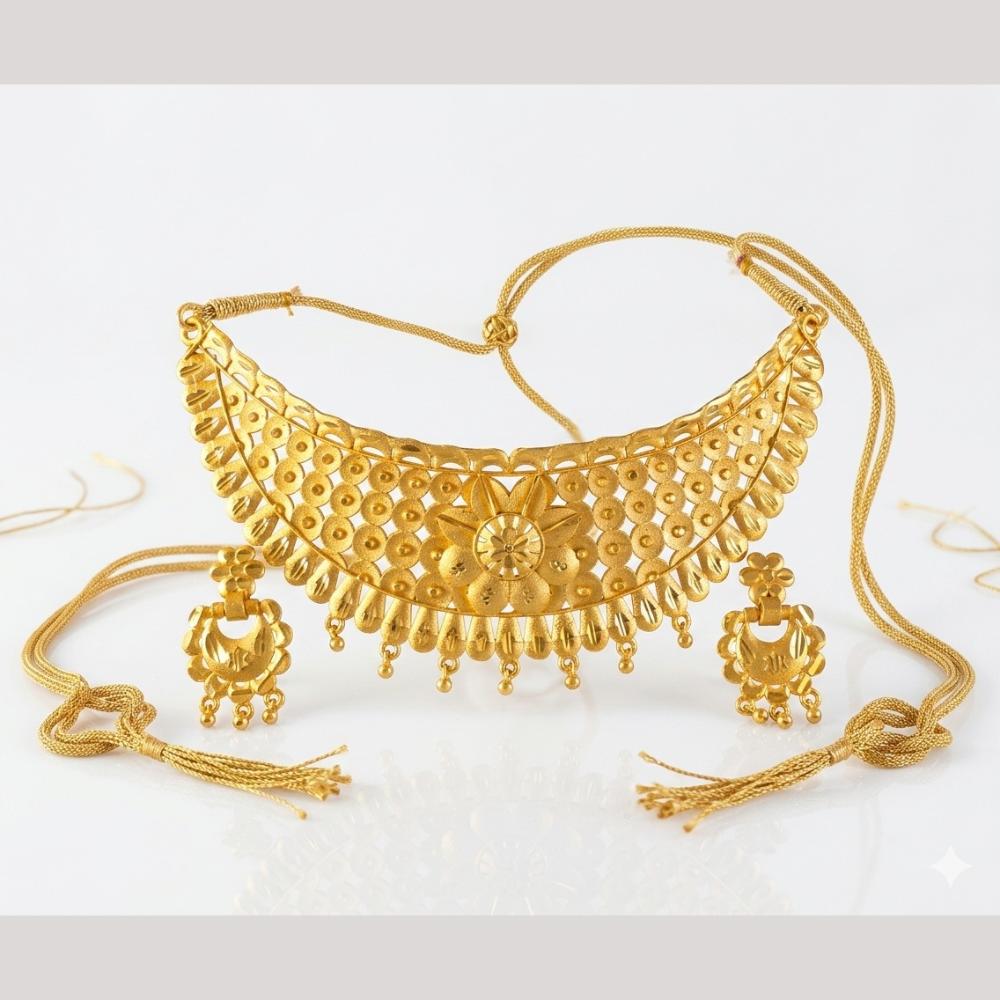 Kishi Jewels Traditional Gold Plated Choker Necklace Set (Pack of 6)