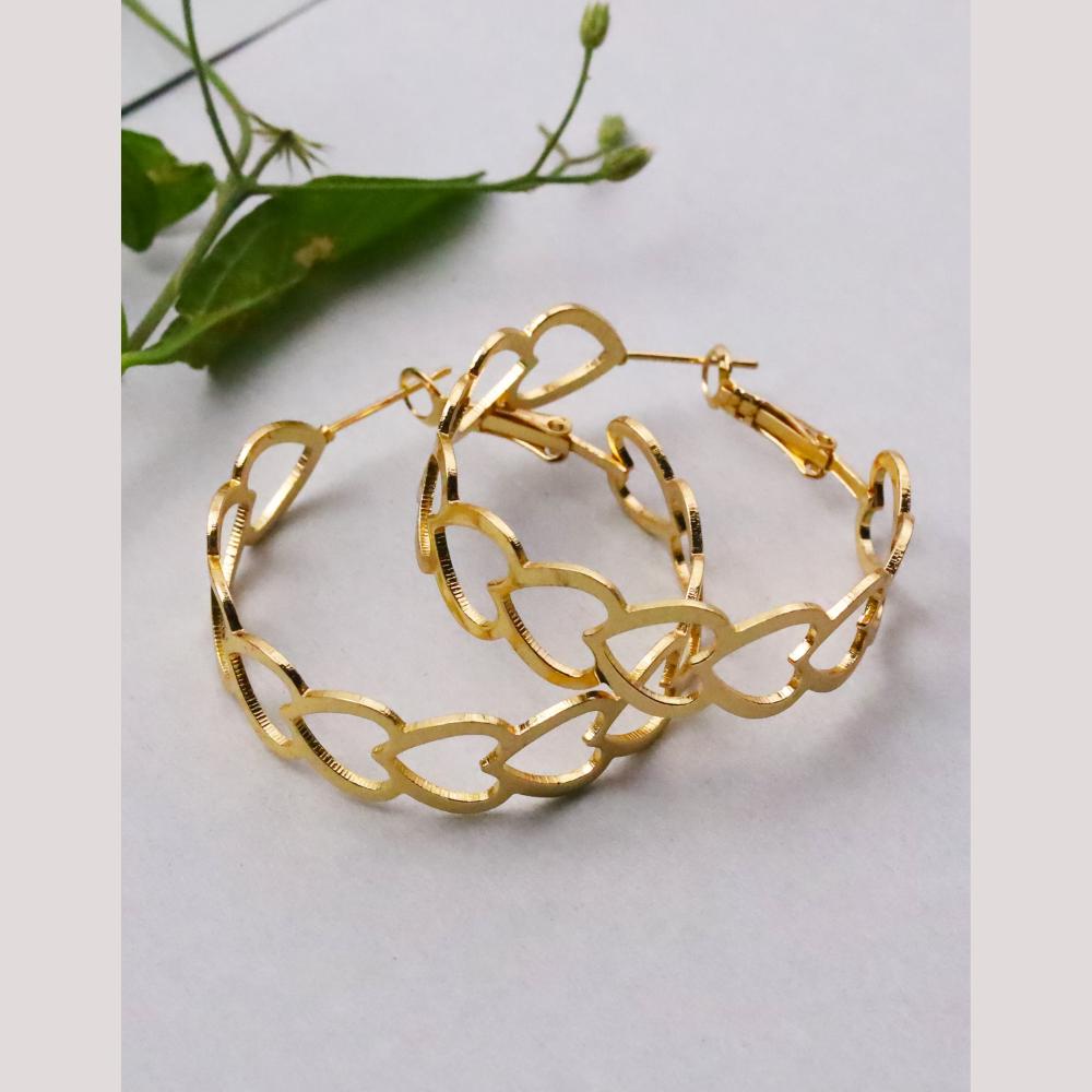 Viraasi Stylish Gold Plated Hoop Earrings