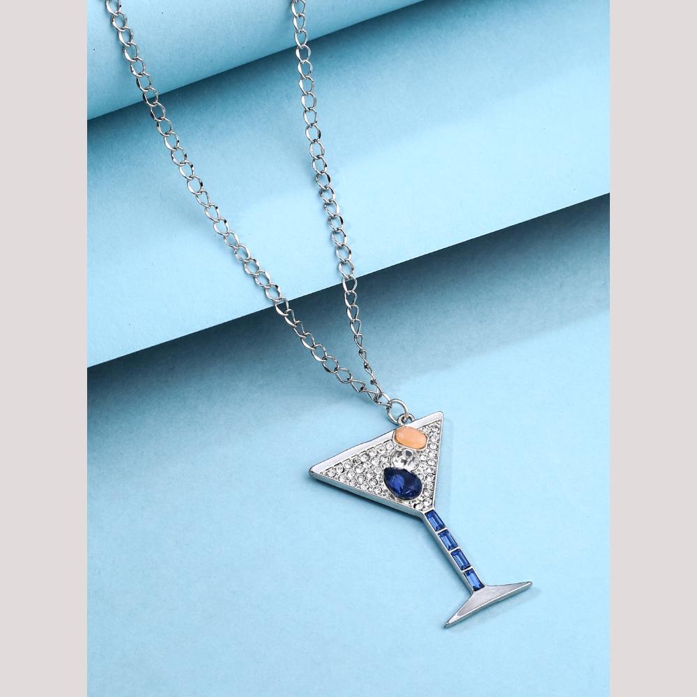 Viraasi Designer Austrian Stone Embellished Chain Pendant Girls & Women