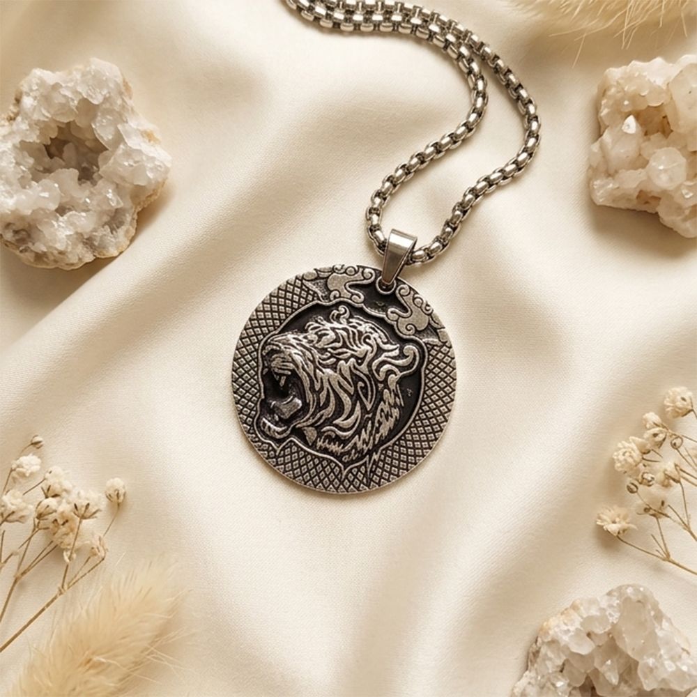 Urthn Roaring Tiger Pendant Necklace for Men(Pack of 6)