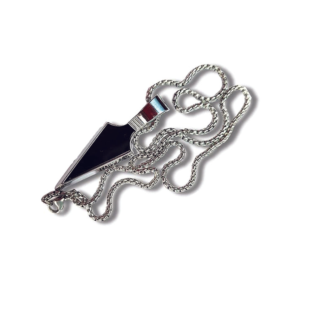 Urthn Silver chain with Black Arrow Pendant for men (Pack Of 6)