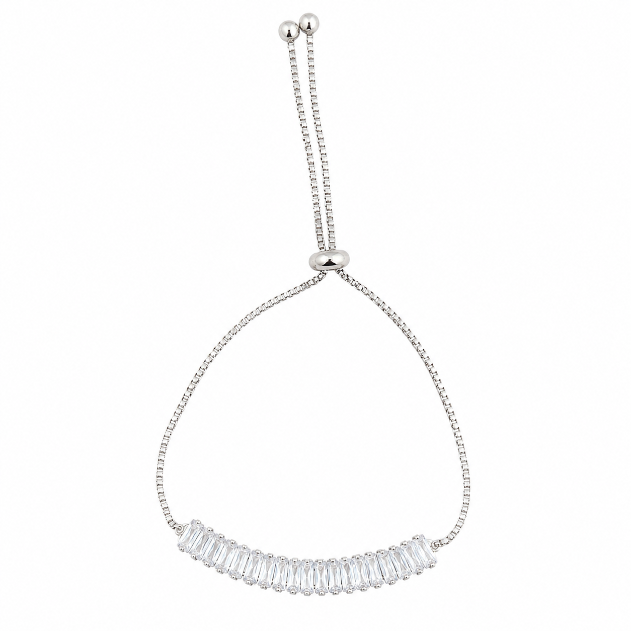 Urthn Silver Plated Crystal Stone Bracelet(Pack of 6)
