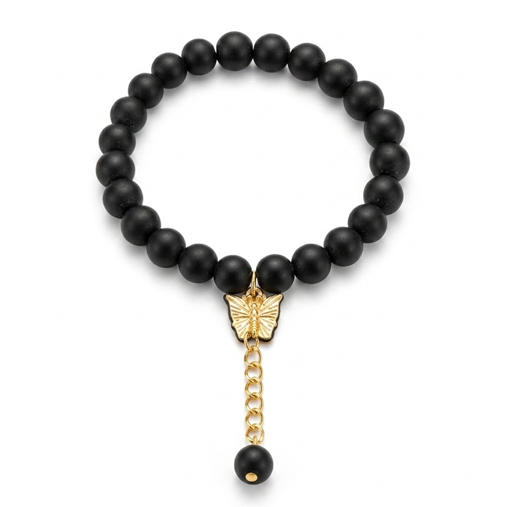 Urthn Gold Plated Beads Butterfly Stylish Bracelets(Pack of 12)