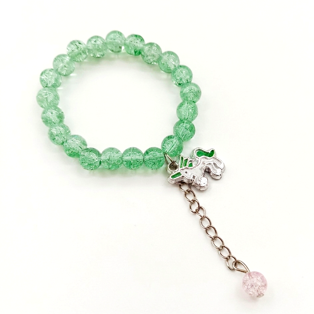 Urthn Crackle Beads And Charms Stylish Bracelets For Kids (Set of 6)