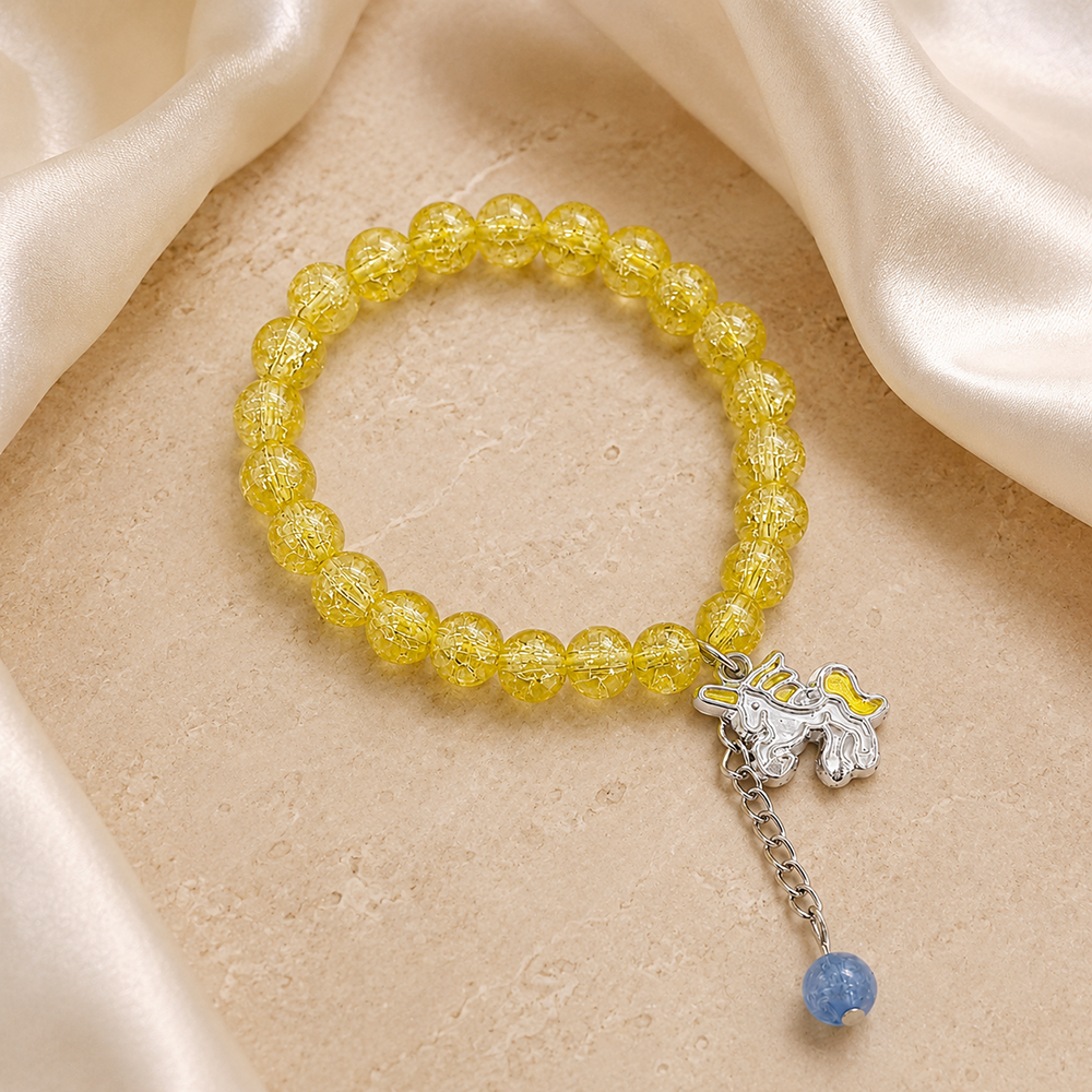 Urthn Crackle Beads And Charms Stylish Bracelets For Kids
