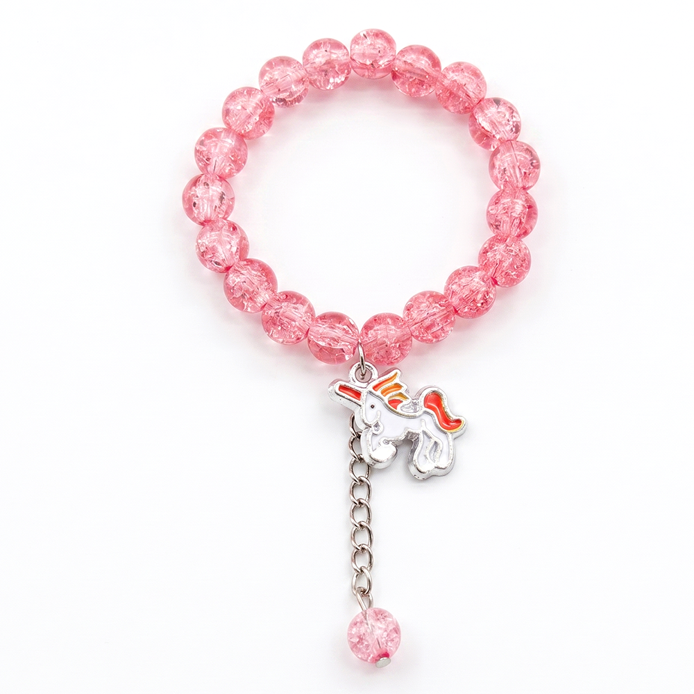 Urthn Crackle Beads And Charms Stylish Bracelets For Kids (Set of 6)