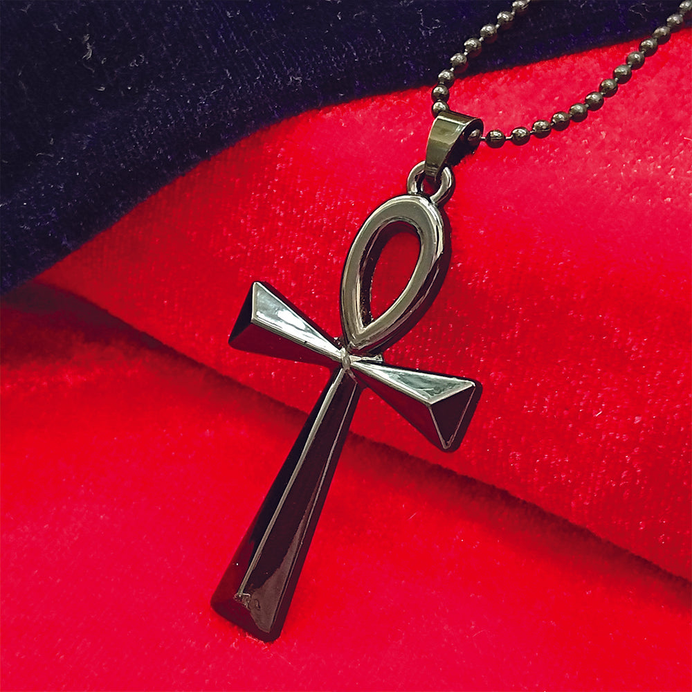 Urthn Egyptian Ankh Symbol Black Pendant Necklace for Men's (Pack Of 6)