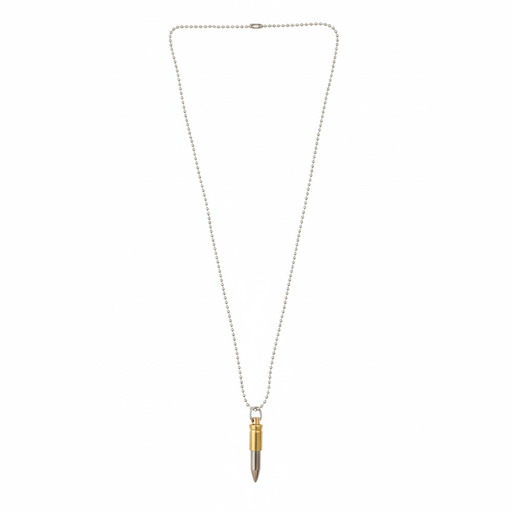 Urthn Gold & Silver Tone Bullet Shape Pendant Necklace for Men(Pack of 6)