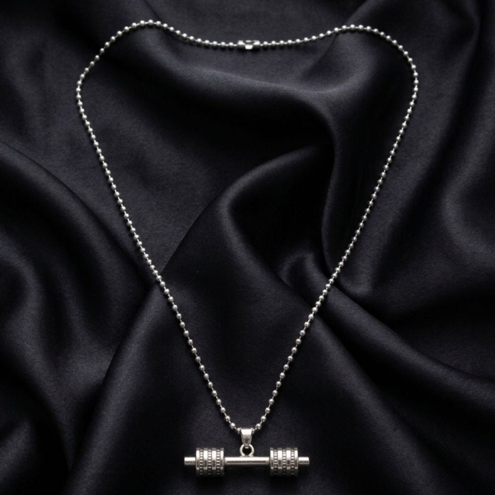 Urthn Trendy Fitness Dumbbell Pendant Chain For Men
