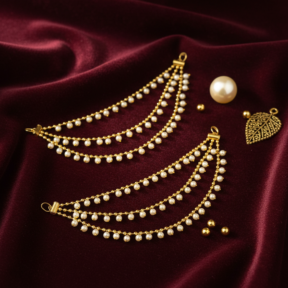 Urthn Traditional 3 Line Kaan Chain\Earchain \ Kan chain (Pack Of 6)