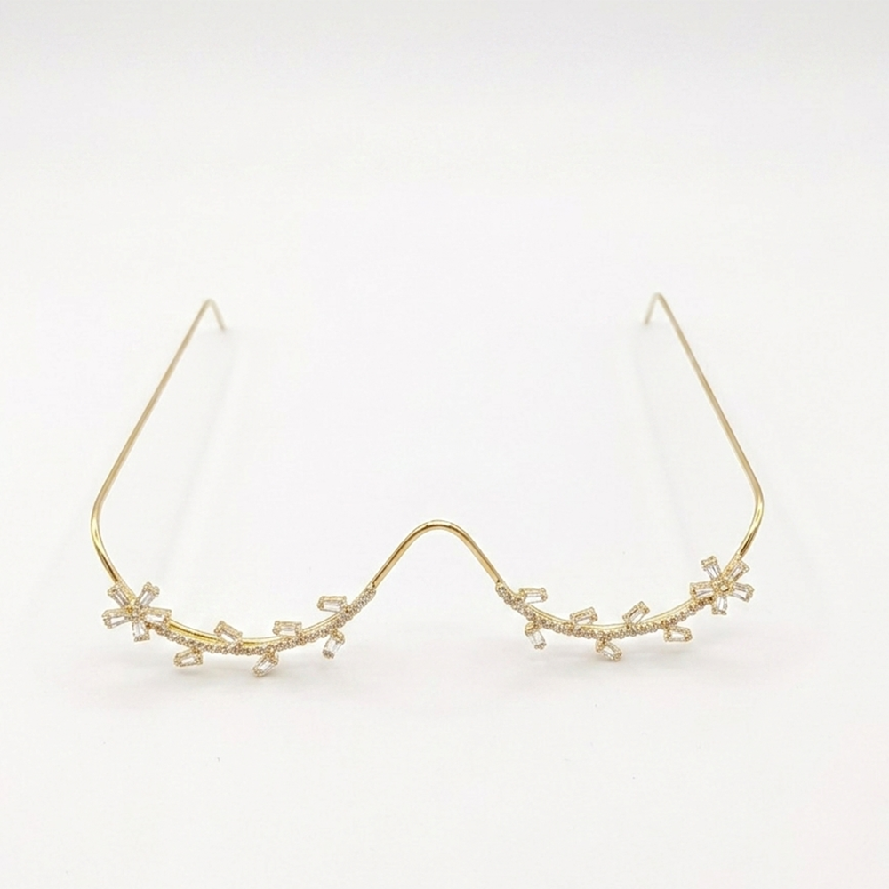 Urthn Crytsal Stone Luxury Inspired Facelets Jewellery Bridal Face Frame (Pack Of 3)