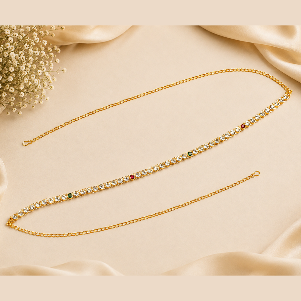 Urthn Elegant Austrian Stone Kamarbandh / Waist Chain for Women And Girls