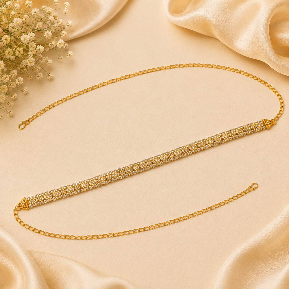 Urthn Elegant Austrian Stone Kamarbandh / Waist Chain for Women And Girls