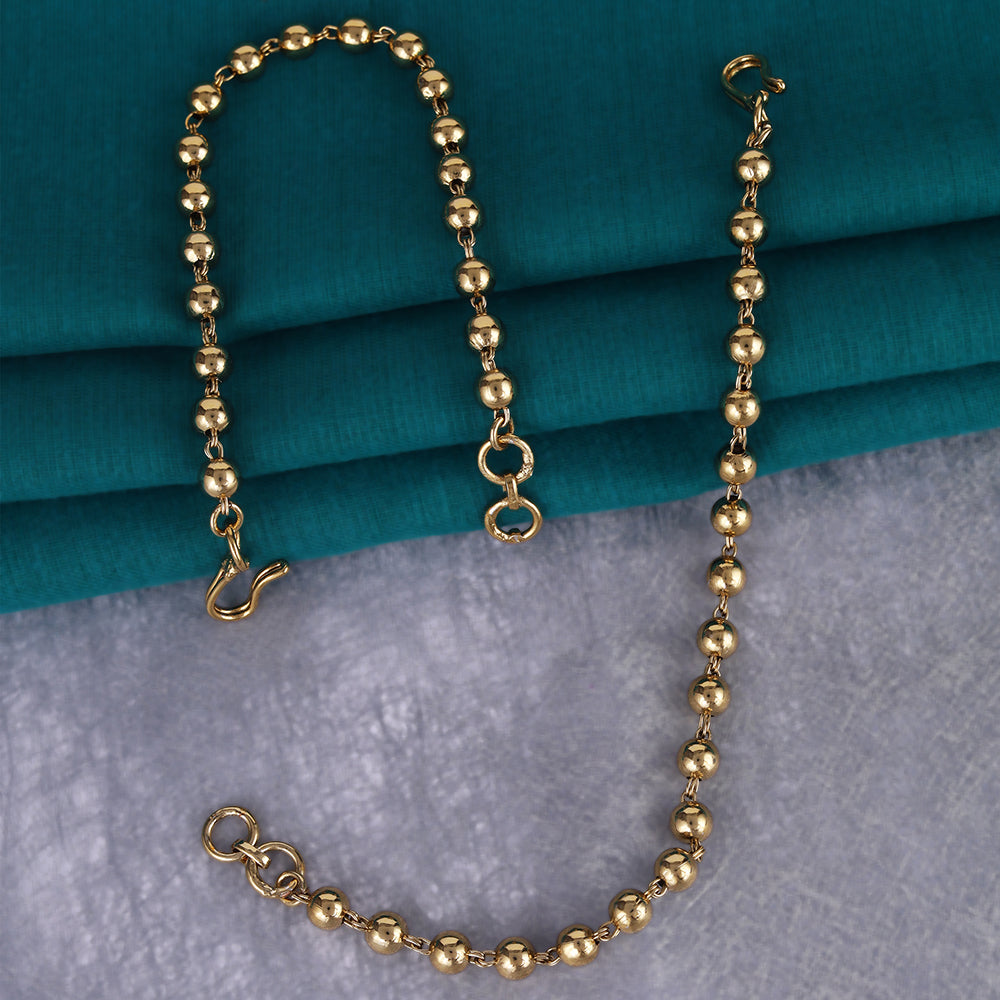 Saloni Fashion Jewellery Traditional Round Shape Long Chain Gold Plated Combo Set of 2 Ear-Chain(Kaanchain) For Women