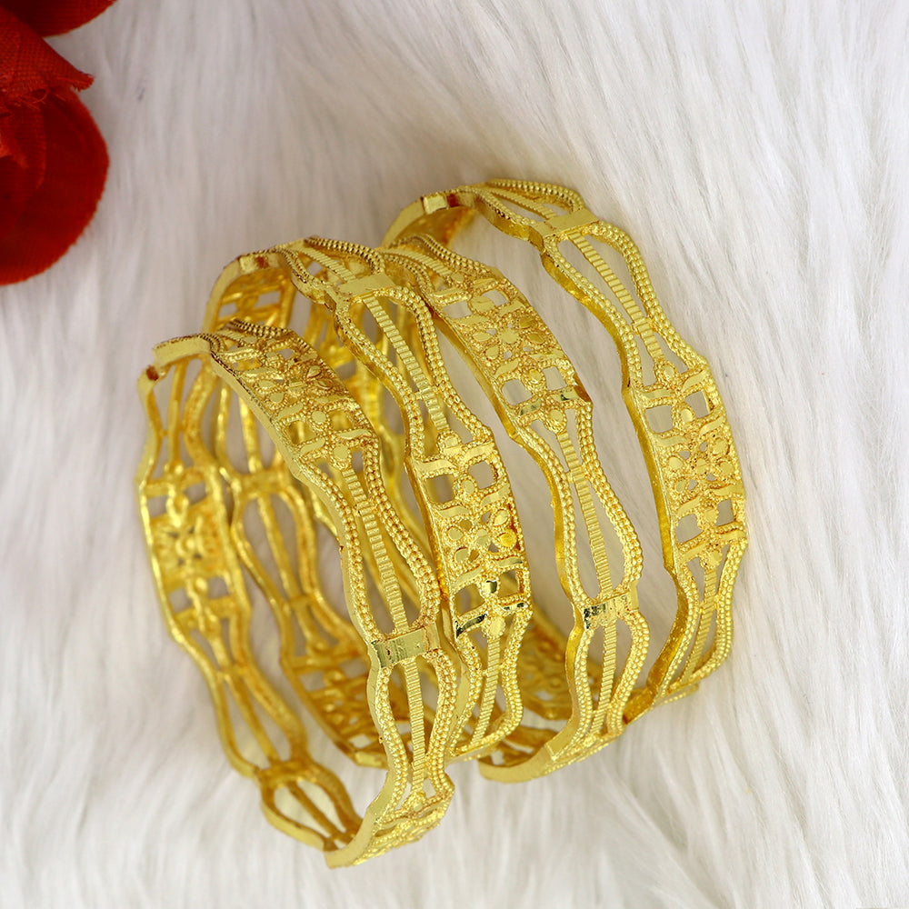 Mahavir Dye Gold Plated Designer Bangles Set (Pack of 12)
