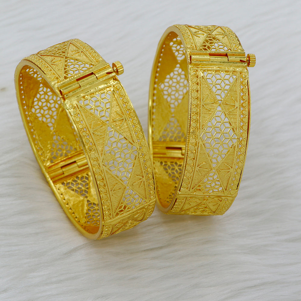 Mahavir Dye Gold Plated Designer Bangles Set