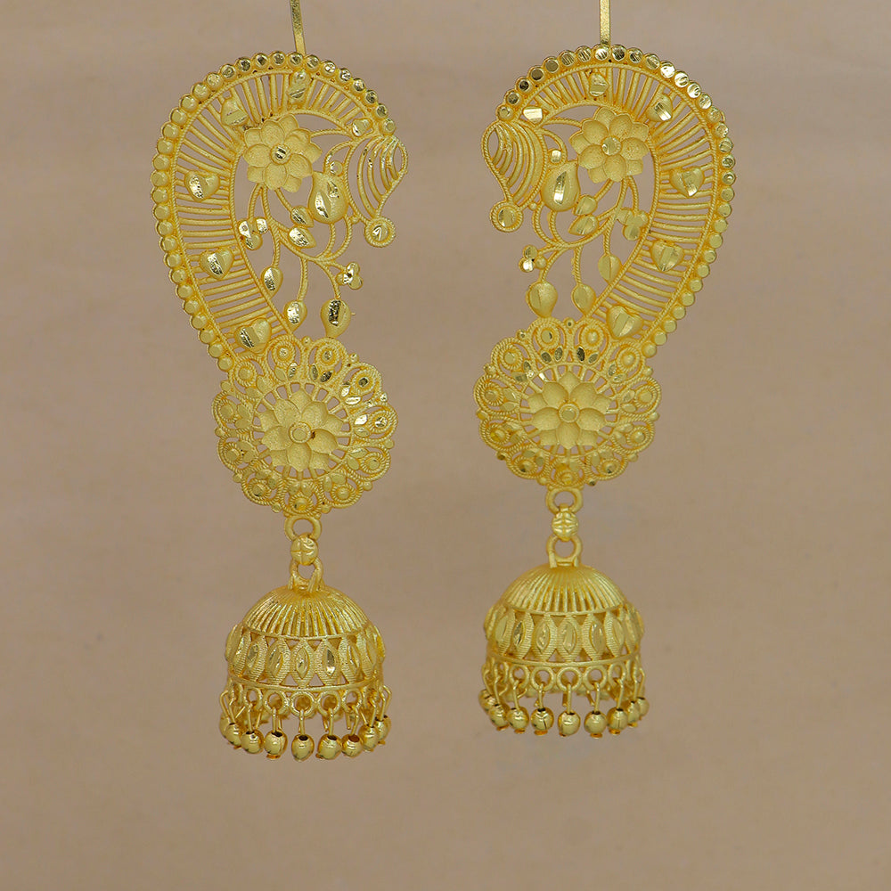 Mahavir DYE Gold Plated Premium Earcuff Jhumki Earrings