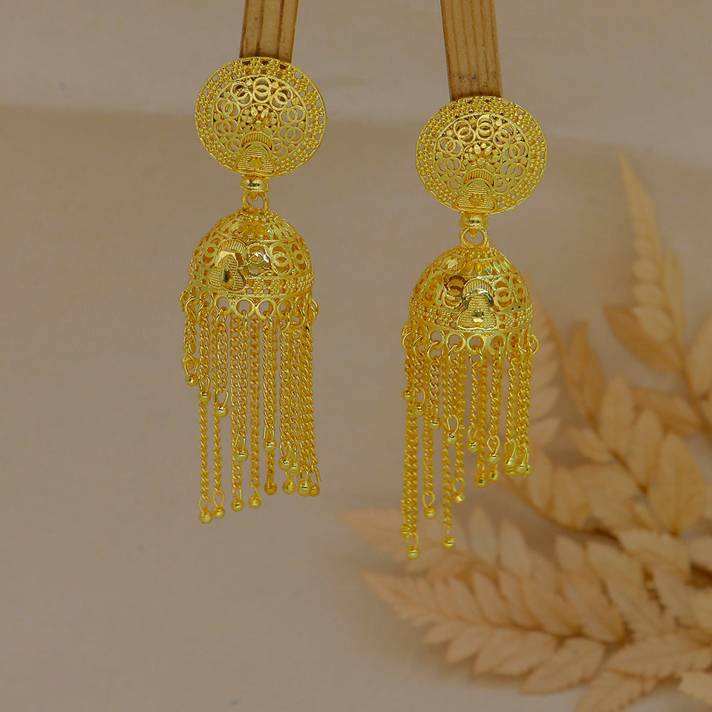 Mahavir DIY Gold Plated Traditional Jhumki Earrings (Pack of 12)