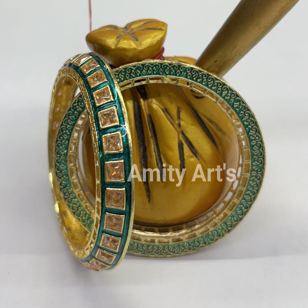 Amity Arts Gorgeous Pota Stone Designer Bangles Set for Women