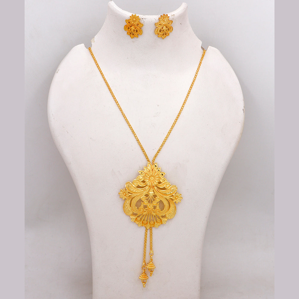 Mahavir Traditional Gold Forming Necklace Set