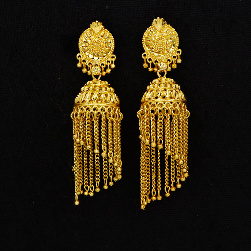 Mahavir DYE Gold Plated Jhumki Earrings