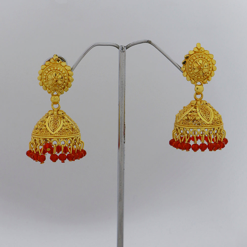 Mahavir DYE Gold Plated Premium Pearl Jhumki Earrings