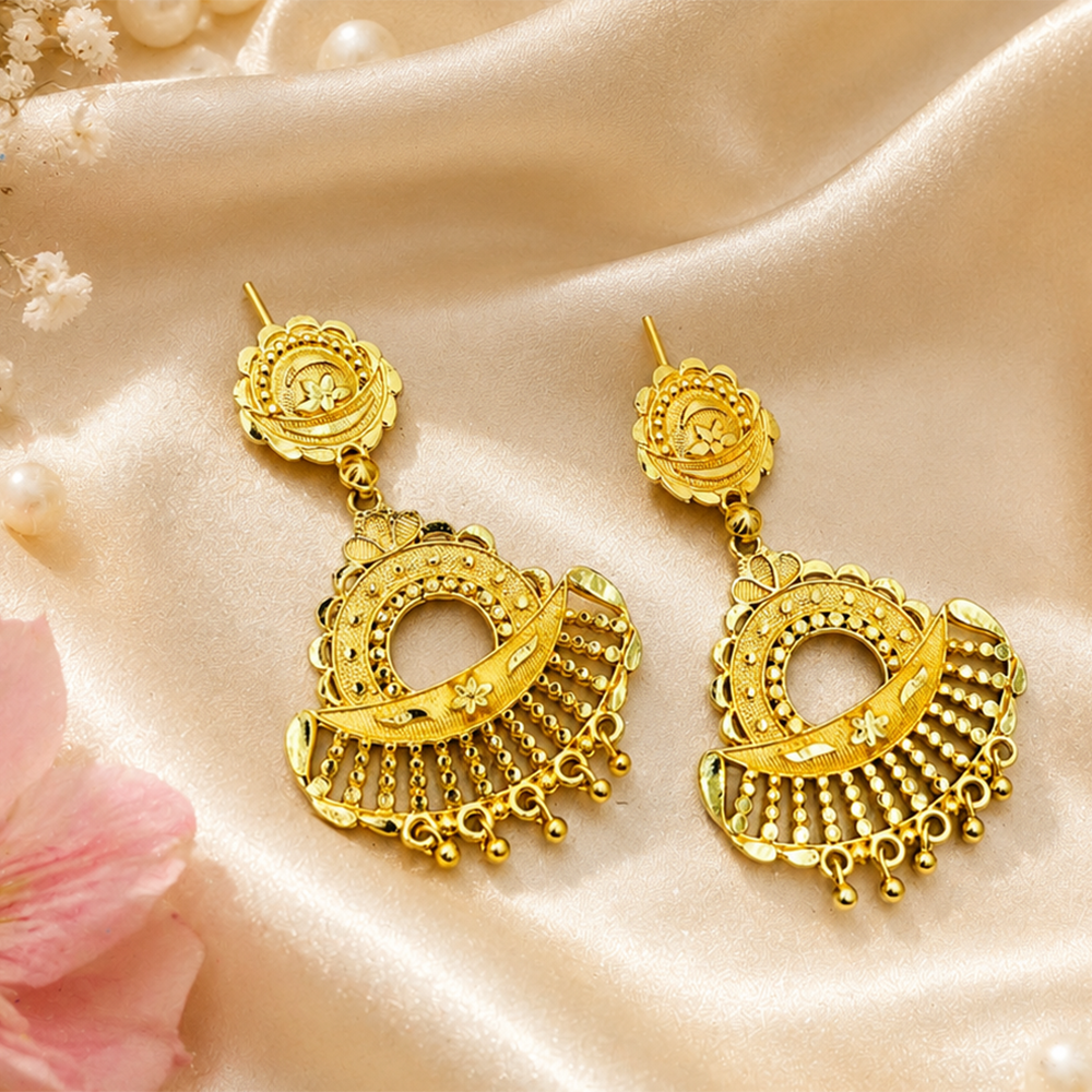 Mahavir DIY Gold Plated Traditional Jhumki Earrings