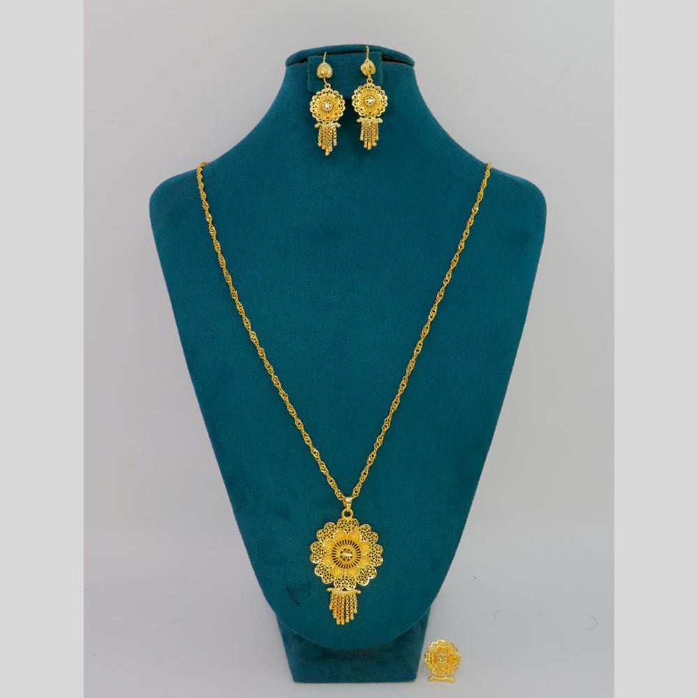 Mahavir Dye Gold Plated Designer Chain Pendant Set (Pack of 6)