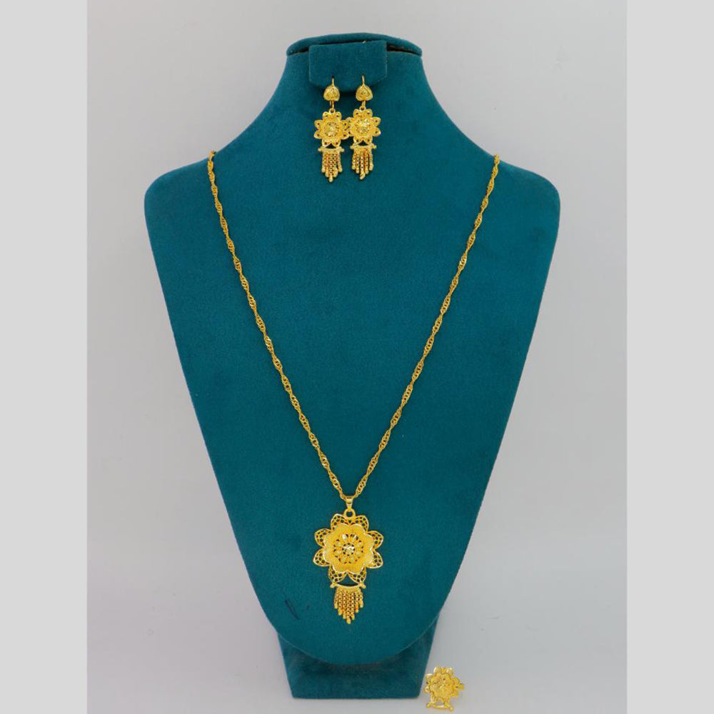 Mahavir Dye Gold Plated Designer Chain Pendant Set (Pack of 6)