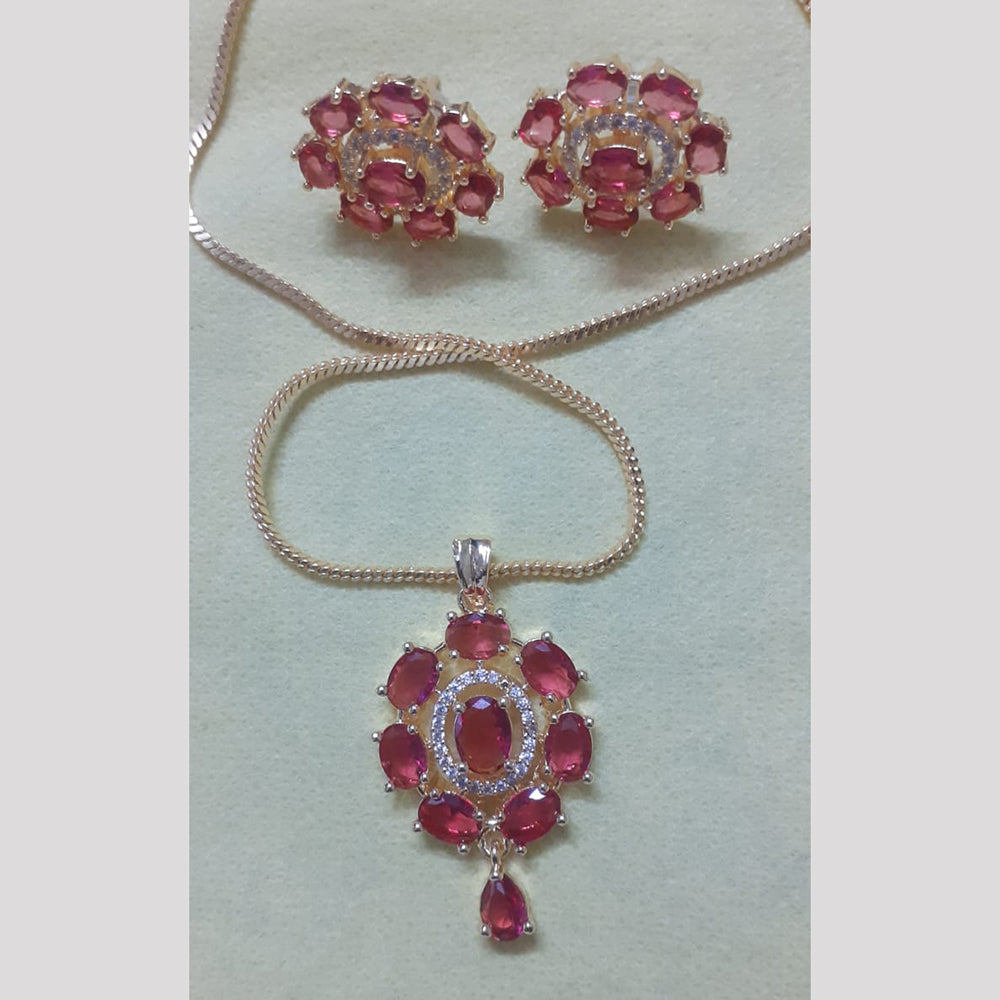 DNJ Jewelry American Daimond Chain Pendant Set