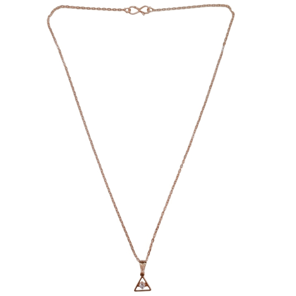 Urthn Elegant Rose Gold-Plated Chain Pendant Necklace(Pack of 12)