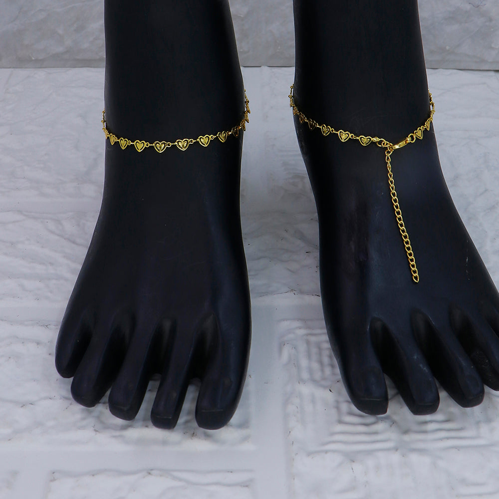 Mahavir Dye Gold Plated Traditional Payal \ Anklet (Pack of 12)