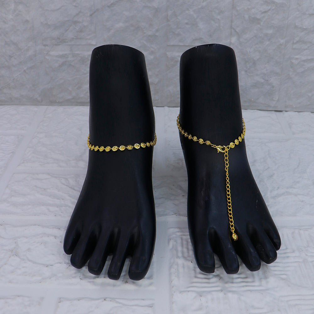 Mahavir Dye Gold Plated Traditional Payal \ Anklet (Pack of 12)