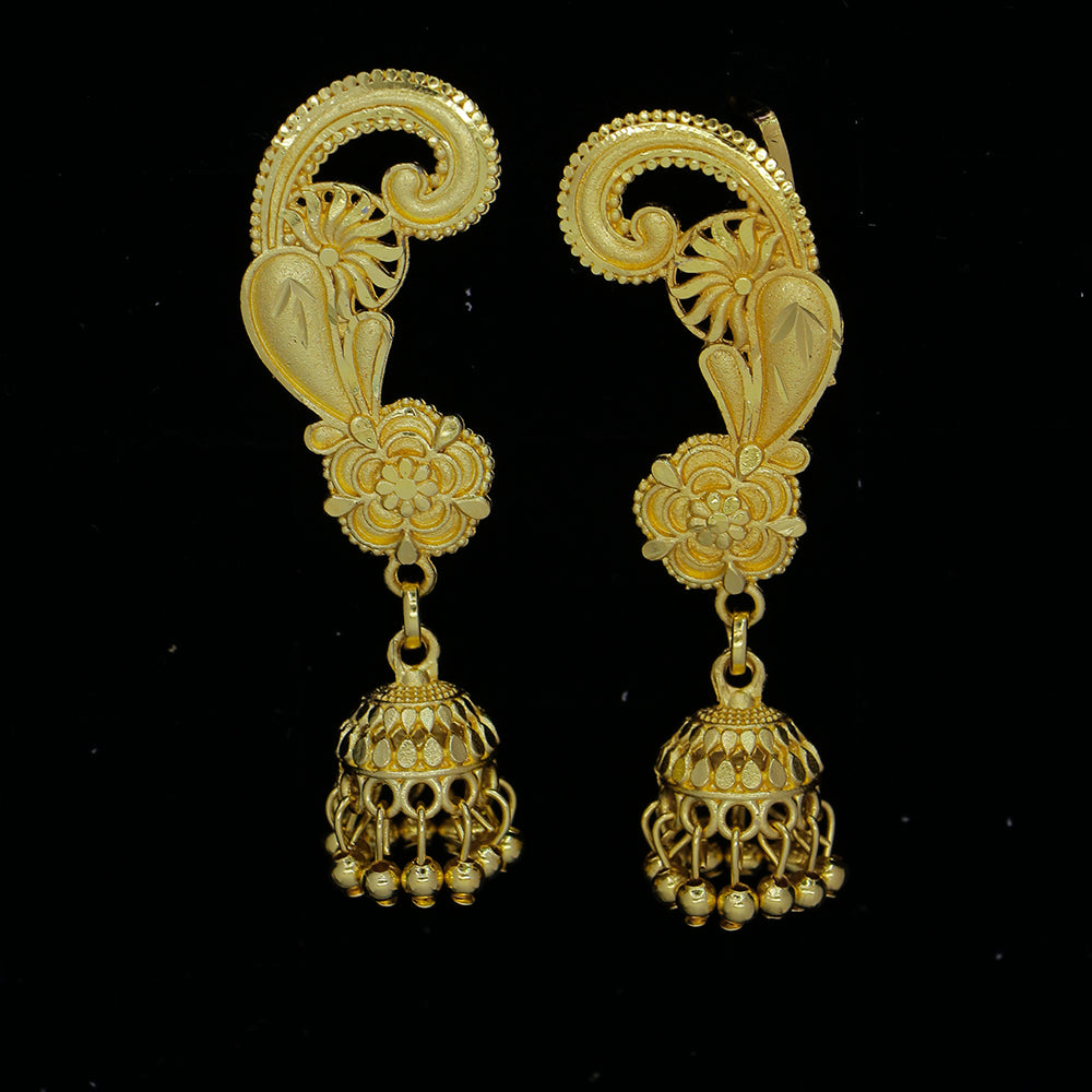 Mahavir DYE Gold Plated Premium Earcuff Jhumki Earrings
