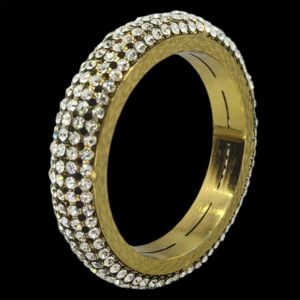 Amity Arts Brass Mehndi Plated Austrian Stone Bangle (2 Piece)