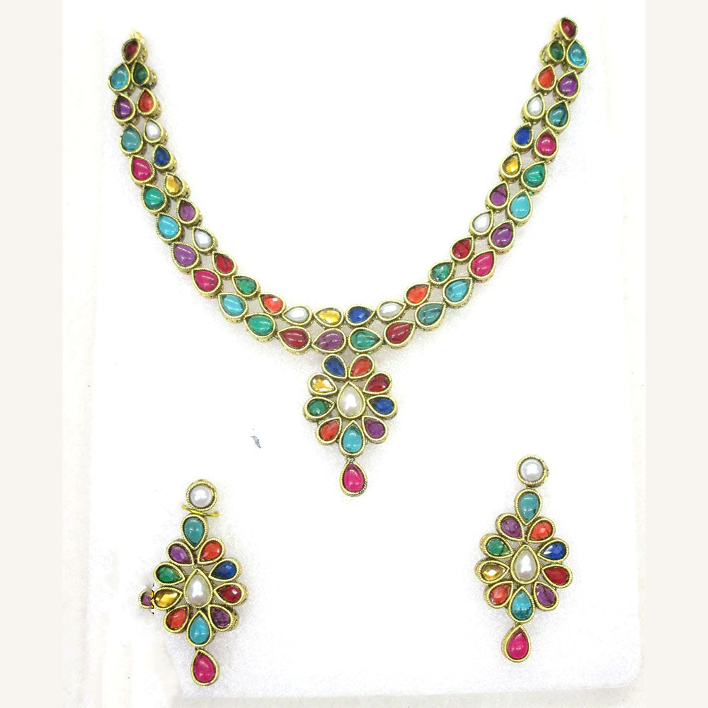 Midas Touch Glam Pota Stone Necklace Set