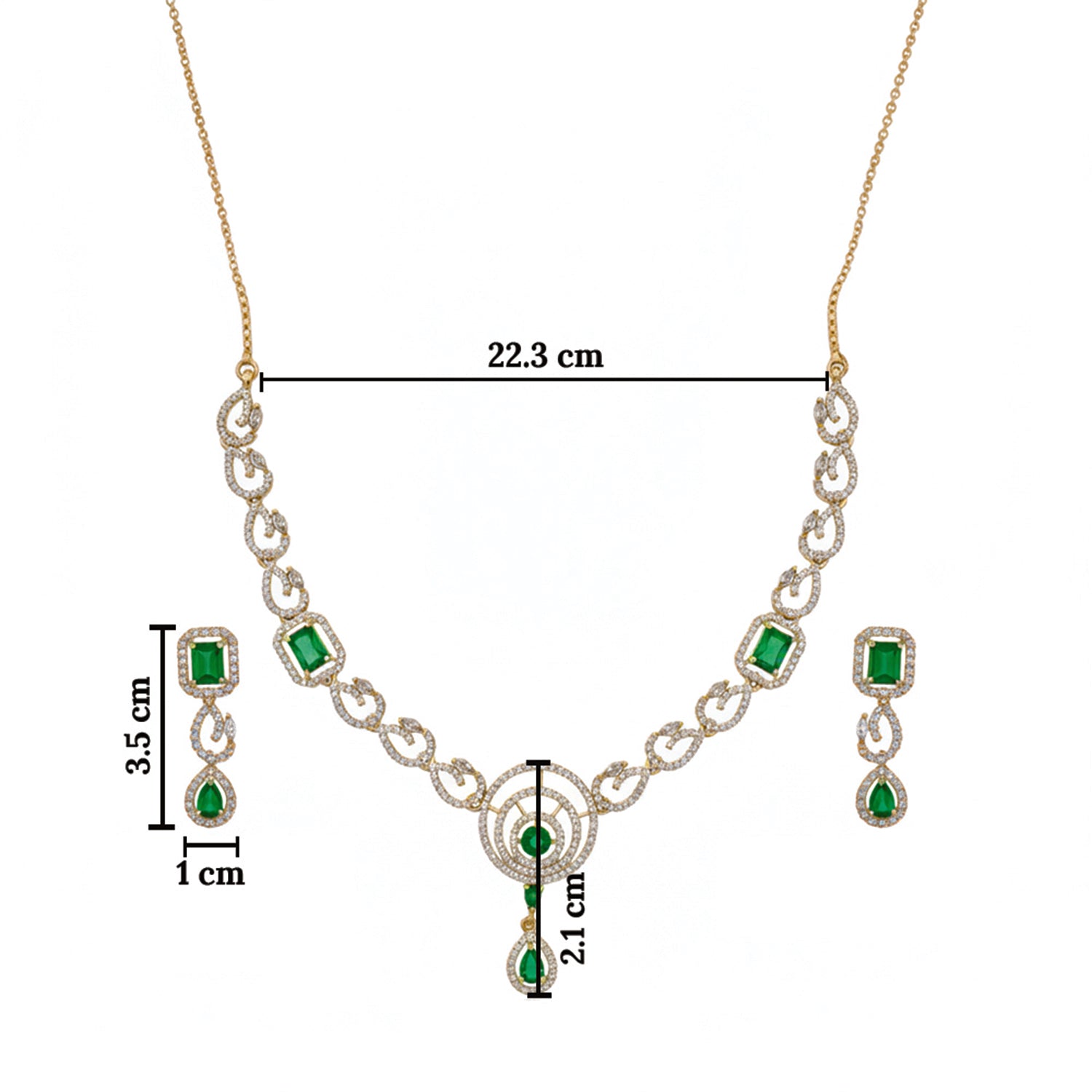 Etnico Gold Plated Traditional Designer Necklace Set with Earrings