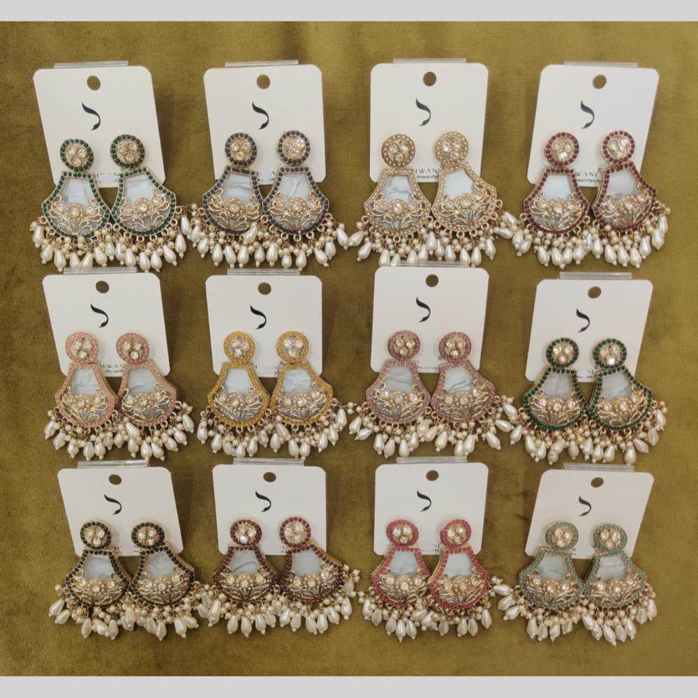 Dhwani Trendy Crystal Stone And Beads Dangler Earrings