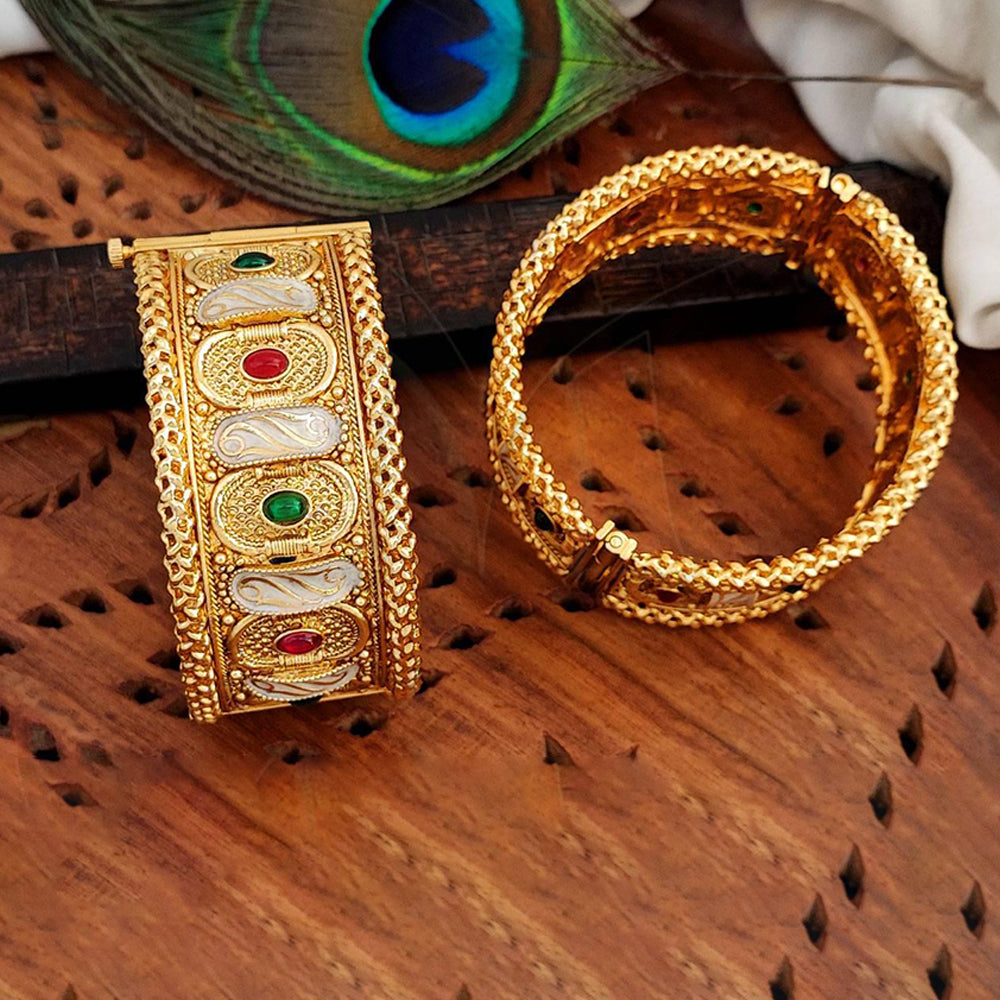 Js Fashion Antique Jewelley High Gold Polish Gorgeous Designs for a Touch of Tradition Bangles Set