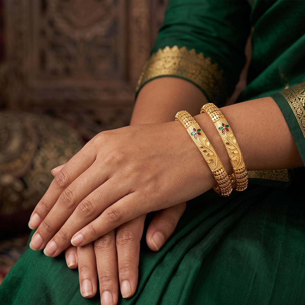 Js Fashion Fancy Ethnic Bangles Set for Women Wear
