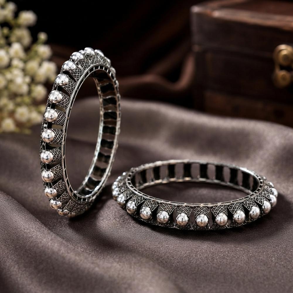 Js Fashion Elegant Oxidized Handmade Bangle Set for Women
