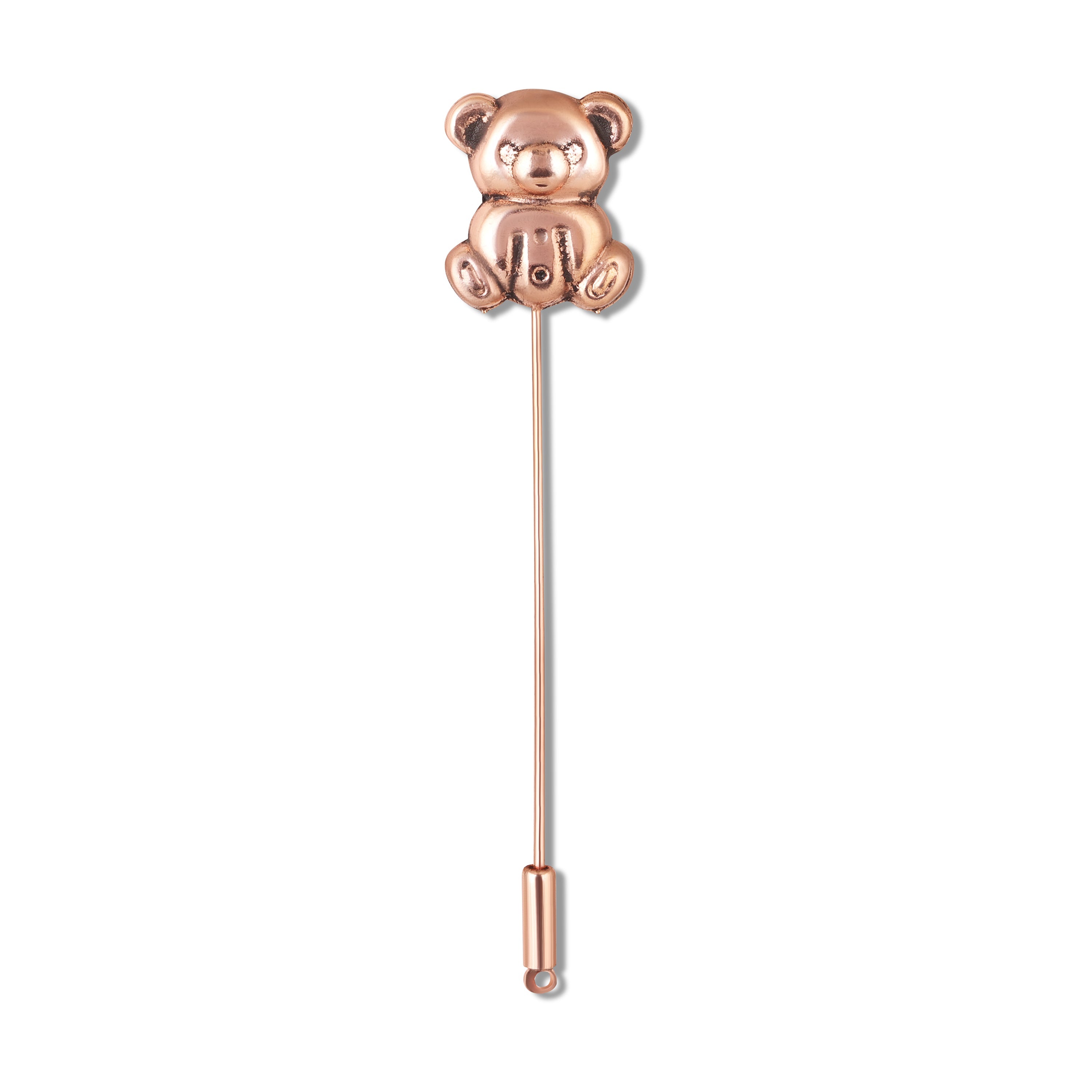 Mahi Elegant Rose Gold Teddy Bear Unisex Brooch Lapel Stick Pin for Coat, Blazer, & Dress (BP1101244Z)